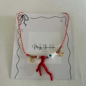 coral charm necklace