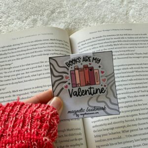 books are my valentine magnetic bookmark